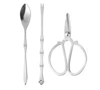 SHOWERORO Juego de Utensilios para Comer Cangrejos Tijeras y Tenedor de Acero Inoxidable Fácil de Transportar y Almacenar Bolsa de Almacenamiento Incluida