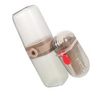 SHOWERORO Juego de Vasos para Cepillos de Dientes de Plástico Gris, Portacepillos de Dientes Jabonera Incluida, Estuche Compacto y Ligero para Viaje y Uso en Baño, Kit Higiene Bucal