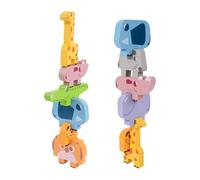 SHOWERORO Juguetes Educativos de Madera Bloques de Animales Apilables de Equilibrio, Adecuado para Desarrollo Temprano y Juego Interactivo en Grupo