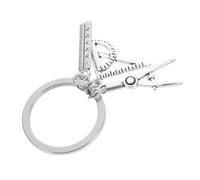 SHOWERORO Llavero De Aleación Para Ingeniero Diseño Regla y Brújula Soporte Para Llaves Para Estudiantes Accesorios De Llavero Para Graduación