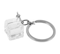 SHOWERORO Llavero de Cubo de Hielo Transparente de Resina Accesorio para Bolso y Coche Llavero Divertido para Mujer Colgante Creativo y Original 1 Pieza Adecuado para Obsequio