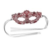 SHOWERORO Máscara Veneciana Elegante de Poliéster Rojo Amplia Abertura para Ojos y Correa Estable para Fiesta de Disfraces y Baile de Máscaras