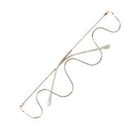 SHOWERORO Montura de Gafas de Metal Dorado para Mujer Diseño Creativo y Decoración de Cristales, Adecuado para Festivales y Uso Prolongado Acabado Artesanal