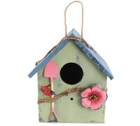 SHOWERORO Nido para Pájaros Colgante de Madera Natural, Casa para Pájaros Pequeña para Jardín y Balcón, Decoración Exterior Resistente al Viento, Adecuado para Aves Pequeñas y Patios