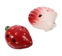 SHOWERORO Ocarina de Cerámica para Principiantes Instrumento Musical de 6 Agujeros Adorable Forma de Fresa