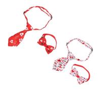 SHOWERORO Pajaritas para Mascotas Día de San Valentín 2 Juegos Estampado de Corazones Accesorios para Fiesta Mascotas Colores Rojo y Material Cómodo para Perros y Gatos
