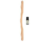 SHOWERORO Palo de Masaje Corporal de Madera Natural 48 CM Masajeador para Aliviar la Fatiga Muscular Herramienta Portátil para Uso Diario Esencia de Moxa 10 Ml Adecuado para Relajación y
