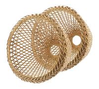 SHOWERORO Pantallas de Lámpara Colgantes de Bambú Tejido 2 Piezas Pantallas Rústicas Reutilizables para Lámparas de Restaurante y Hoteles Cubiertas Tejidas de Interior Decoración Natural