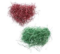 SHOWERORO Papel Triturado para Relleno de Cajas 200g 100g Rojo 100g Verde Purpurina Metálica Brillante Papel de Embalaje Arrugado para Manualidades Fiestas Cumpleaños y Decoración
