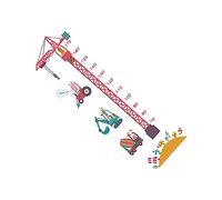 SHOWERORO Pegatina Artística De Pared Para Niños Medidor De Altura, Diseño De Grúa Torre 30x90 Cm, Calcomanía Decorativa De Pvc Para Habitación Infantil, Dormitorio y Guardería, Paquete De 2 Piezas