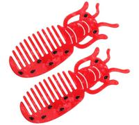 SHOWERORO Peine de Acetato de Celulosa Diseño de Langosta, Peine Desenredante Antiestático de Dientes Anchos para Cabello Rizado, Paquete de 2 Unidades, Cepillo Portátil para