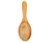 SHOWERORO Peine de Bambú Antiestático Cojín para Masaje del Cuero Cabelludo Peine de Madera Natural Puntas Redondeadas para Cuidado Capilar Cepillo para Cabello Largo y Corto Color