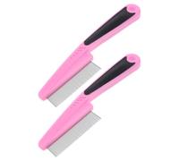 SHOWERORO Peine de Dientes Finos de Acero Inoxidable para Caspa Set 2 Piezas Mango Negro y Púas Metálicas Anticaspa para Cuero Cabelludo Uso Profesional para Hombres y Mascotas