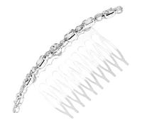 SHOWERORO Peineta Ovalada de Aleación Gemas de Imitación Plata, Accesorio Cabello Delicado y Creativo para Uso Diario y Ocasiones Obsequios