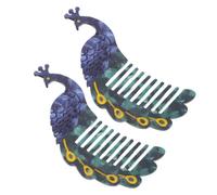 SHOWERORO Peinetas Laterales de Acetato Diseño de Pavo Real, 2 Unidades, Peines para Peinar Cabello para Mujeres, Accesorios para Recogidos y Peinados de Fiesta, Tamaño Compacto y