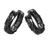 SHOWERORO Pendientes de Aro Huggie para Hombre y Mujer, Diseño Adaptable en Cobre Negro, Artesanía Elaborada, Ideales para Fiestas y Uso Diario, de Moda Trendy