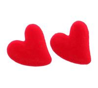 SHOWERORO Pendientes de Botón Forma de Corazón Aterciopelados S925 Plata para Mujer Color Rojo Tamaño Pequeño Joyería Moderna Adecuado para San Valentín y Uso Diario