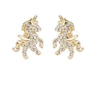 SHOWERORO Pendientes Delicados de Unicornio Dorados para Fiesta, Diseño Creativo en Aleación Superficie Pulida y Tacto Cómodo para Mujer