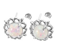 SHOWERORO Pendientes Mujer Pequeños Opal Redondos Delicados y Elegantes Joyas Mujer Sofisticadas para Niñas y Uso Diario