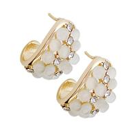 SHOWERORO Pendientes para Mujer de Botón Geométricos Piedra Ojo de Gato Ligeros y Delicados Joyería de Moda para Ocasiones Obsequios como Bodas y Cumpleaños