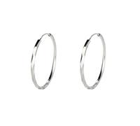 SHOWERORO Pendientes Redondos Grandes 60 MM para Mujer Colgantes Antialérgicos de Cobre Acabado Plateado Joyas de Moda para Uso Diario y Ocasiones Obsequios