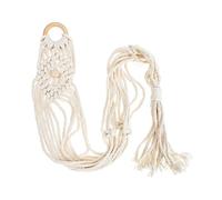 SHOWERORO Percha De Macramé Tejida Para Ukelele De Algodón y Lino, Colgador Mural Artesanal Blanco 125 Cm, Soporte Decorativo Para Instrumentos Musicales y Almacenamiento Práctico