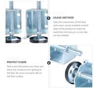 SHOWERORO Pies de Nivel Ajustables para Muebles 2 Pares Patas de Acero Tornillos para Armarios y Mesas Soporte Protector para Suelo Nivelador de Patas de Gabinete y Estanterías