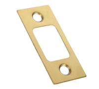 SHOWERORO Placa de Cierre para Pestillo de Puerta Metálica Acero Inoxidable Color Dorado Diseño Recto Recambio para Cerraduras de Madera Compatible Puertas Exteriores y Habitaciones