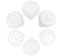 SHOWERORO Plantillas de Café Fáciles de Limpiar Múltiples Opciones de Diseño 6 Piezas de Acero Inoxidable para Decoración de Capuchino Ideales para Cafeterías y Uso en Casa