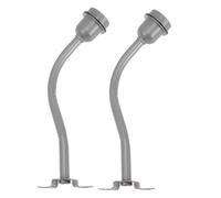 SHOWERORO Portalámparas Exterior Curvo 30 Cm de Acero Inoxidable Base E27, 2 Piezas, Brazo para Farola Resistente Intemperie para Jardín, Patio y Césped, Accesorio de Iluminación