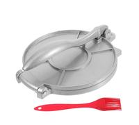 SHOWERORO Prensa Manual de Masa de Aleación de Aluminio 20 Cm para Empanadillas y Tortillas con Cepillo de Silicona, Molde para Hacer Bolas de Masa Hervida, Herramienta Doméstica