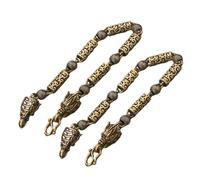 SHOWERORO Pulsera de Latón Vintage Cabeza de Dragón Dorada, Brazalete Vikingo Unisex, Accesorio Atemporal y Cómodo, Pack de 2 Piezas para Hombre y Mujer
