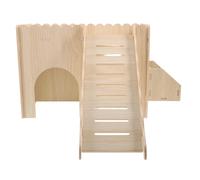 SHOWERORO Refugio de Madera para pequeños Animales, Soporte para heno Natural, acogedora casita para cobayas, Chinchillas y hámsteres, Ideal para hábitats de Mascotas y áreas de Juego.
