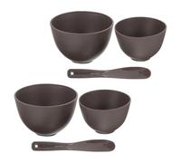 SHOWERORO Set de 6 Piezas para Mascarillas Faciales con Bol de Silicona Negro 2 Grandes 2 Medianos y Espátulas Negras 2 Grandes Kit para Mezclar y Aplicar Mascarillas Caseras Fácil de