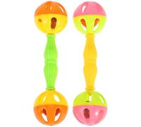 SHOWERORO Sonajero de Plástico para Loros y Mascotas, Juego de 2 Piezas Que Entrena el Sentido Auditivo y Emite Sonido, Adecuado Entrenamiento de Loros Varios Estilos