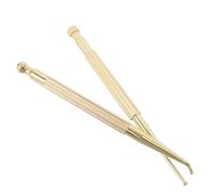 SHOWERORO Sonda de Masaje de Acupresión de Latón 2 Unidades, Bolígrafo Auricular Cabezal Fijo y Flexible de 12,5 Cm, Herramienta Portátil para Acupuntura y Estimulación de Puntos de