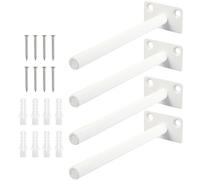 SHOWERORO Soporte Invisible Flotante para Estantes 8 Unidades Tornillos Montaje Empotrado Pared Color Blanco Longitud 150 MM para Librerías y Gabinetes