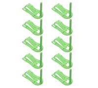 SHOWERORO Soporte para Comida de Pájaros 10 Piezas Clips Verdes para Jaula, Porta Alimentos Diseño de Hueso de Sepia, Soporte para Verduras y Frutas, Accesorios para Comedero en