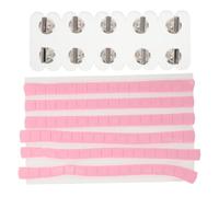 SHOWERORO Soporte para Uñas Acrílico Rectangular con Bordes Decorativos Mate Base de Práctica con 10 Piezas Plata y 96 Unidades Arcilla Rosa Adecuado para Salón Hogar y Formación de