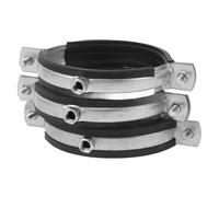 SHOWERORO Soportes de Montaje para Tuberías 90 MM Galvanizados de Acero al Carbono Abrazaderas Ajustables Anillo Partido Paquete de 3 Unidades para Instalación Techo y Pared Reparación