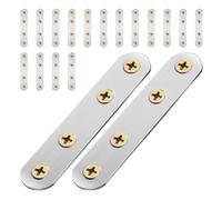 SHOWERORO Soportes de Placa Plana de Acero Inoxidable 77x16 Mm, 18 Piezas, Escuadras Metálicas Rectas para Reparación y Refuerzo de Muebles, Montaje Industrial y Proyectos de Construcción