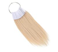 SHOWERORO Tablero de Color de Cabello Humano para Formación en Peluquería, 30 Piezas Beige Anillo de Pvc Blanco, Fácil de Teñir y Usar en Salón