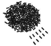 SHOWERORO Tapas Protectoras para Tubos de Aire de Acuario, 300 Piezas, PVC Negro 4.5x17 Mm, Cubiertas de Extremo para Divisores de Oxígeno, Protectores de Rosca para Sistemas de