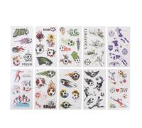 SHOWERORO Tatuajes Temporales Fútbol 10 Láminas de Pegatinas Decorativas de Balones Tamaño 12X68 CM Ideales para Fiestas y Eventos Deportivos Infantiles