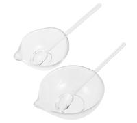 SHOWERORO Tazón para Mezclar Mascarilla Facial de Vidrio Transparente - Juego con 1 Cuenco Grande 1 Pequeño y 2 Cucharas - Herramientas para Cuidado Facial DIY en Salones y Uso Doméstico