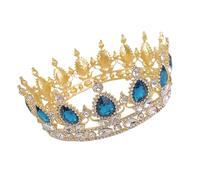 SHOWERORO Tiara Barroca Cristales de Imitación en Aleación Verde, Accesorio Encantador para Peinados de Novia en Ocasiones Obsequios y Fiestas de Baile