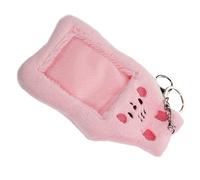 SHOWERORO Titular De La Tarjeta De Felpa Llavero De Peluche Decoración Femenina Llavero Portatarjetas con Foto Pinza para Tarjeta De Identificación Manga Postales Rosa Aleación De Aluminio