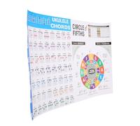 SHOWERORO Ukulele Chord Chart Póster Grande Para Principiantes Tabla De Acordes Quintas Portátil Para Pared o Atril Guía De Teoría Musical Para Aprender y Practicar Ukelele