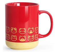 SHOWFULL Taza de café de cerámica de 473 ml para mujeres y hombres, regalos de gatos para amantes de los gatos, bonita taza de café y té, color rojo