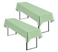 Showgeous Paquete de 2 manteles de Mesa de Cerveza Premium universales para mesas de Cerveza de 50 cm y 70 cm, manteles rectangulares de poliéster de 100 x 250 cm (Sabio Verde)